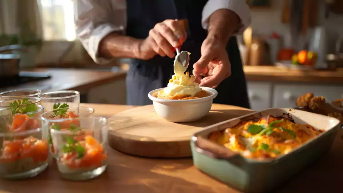 Menu sans gluten, 25 mai : verrines fraîches au saumon, une épaule d'agneau confite et un riz au lait réconfortant