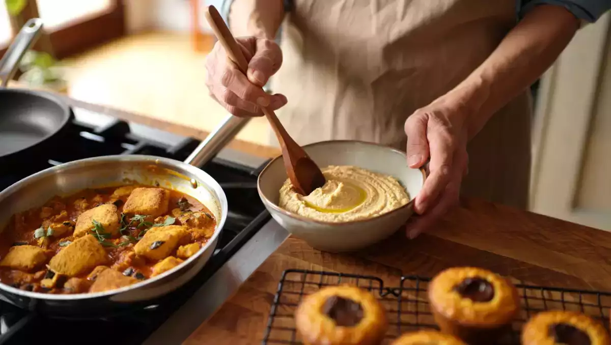 Menu sans gluten, 29 mai : hummus à l'ail rôti, un colombo de poisson savoureux et des muffins au cœur chocolaté