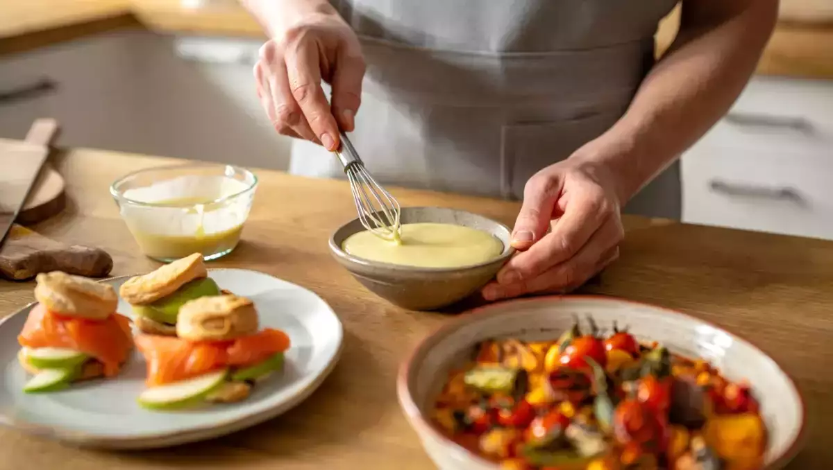 Menu sans gluten, 9 juin : mille-feuille de saumon, une chakchouka colorée et un fondant citron