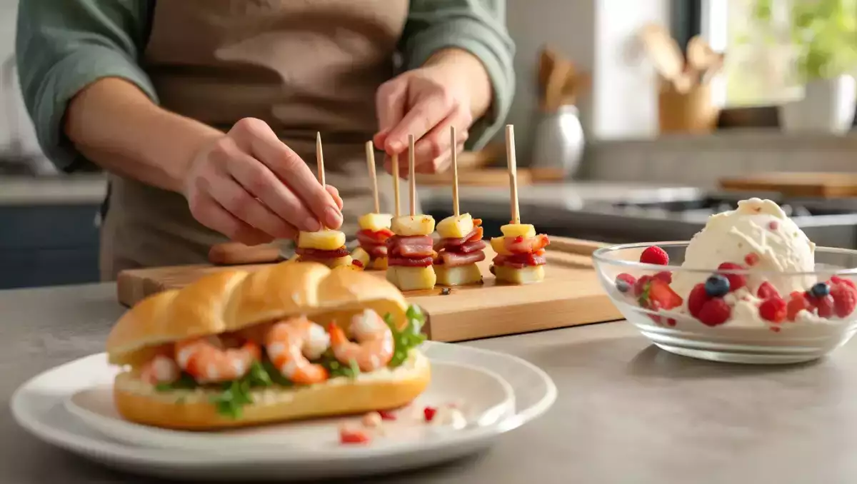 Menu du jour, 22 juillet : brochettes apéritives, sandwichs briochés et glace vegan