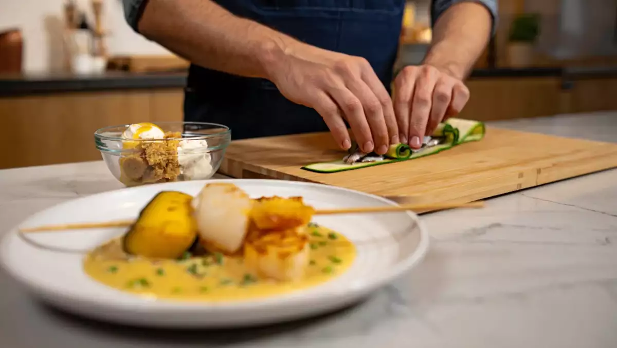 Menu sans gluten, 29 juillet : roulés de courgette, brochettes de lieu jaune et glace à la banane