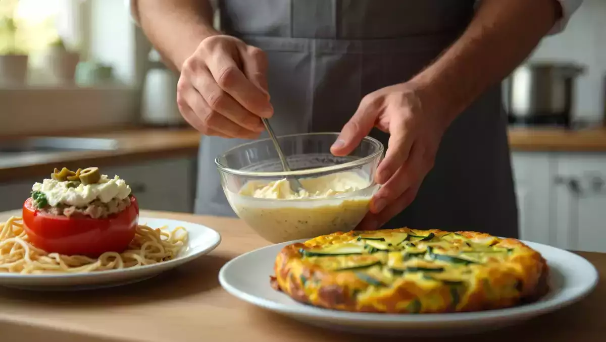 Menu sans gluten, 4 juillet : tomates farcies, frittata de courgettes et crème mousseuse aux pruneaux