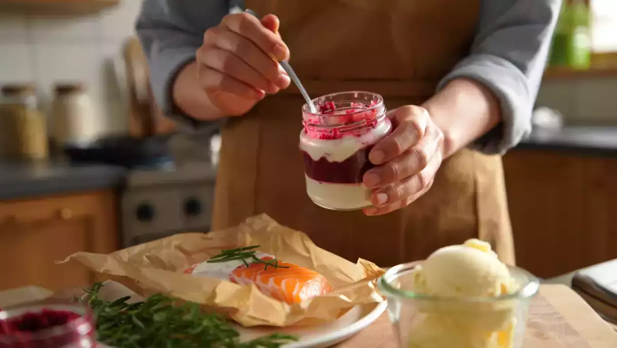 Menu sans gluten, 8 juillet : des verrines colorées, un saumon fondant et une glace maison