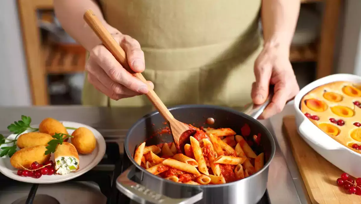 Menu végétarien, 28 juillet : croquettes de poireaux, penne all'arrabbiata et clafoutis aux abricots
