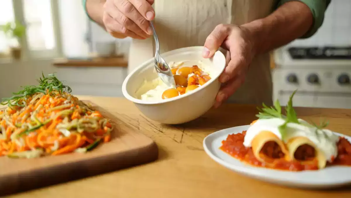 Menu végétarien, 21 juillet : une explosion de couleurs avec carottes épicées, cannellonis à la brousse et gâteau aux pêches caramélisées