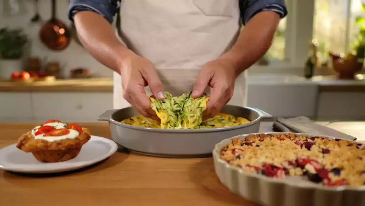 Menu végétarien, 8 juillet : muffins à la tomate, frittata de courgettes et tarte crumble aux fruits rouges