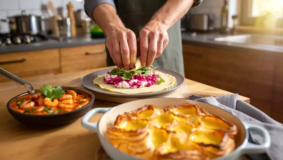 Menu du jour, 11 août : crêpes roulées à la betterave, curry de crevettes et pasteis de nata géant