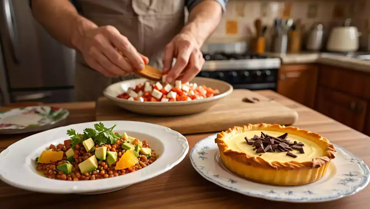 Menu végétarien, 20 août : un festin de saveurs avec cake, salade et tarte soleil