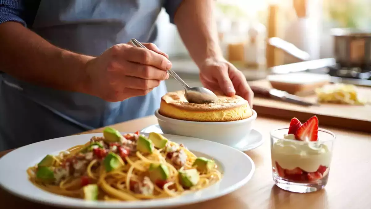 Menu végétarien, 3 août : soufflés au fromage, spaghetti à l'avocat et verrine gourmande