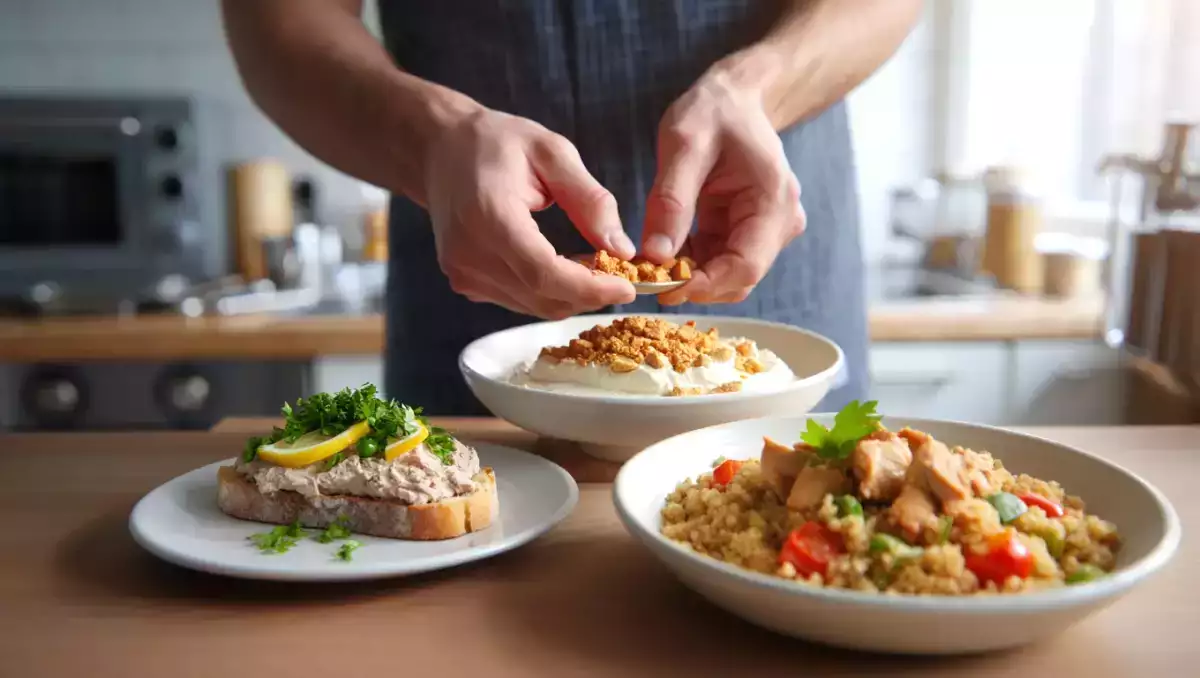 Menu sans gluten, 26 août : un festin coloré de toasts, quinoa et amaretti