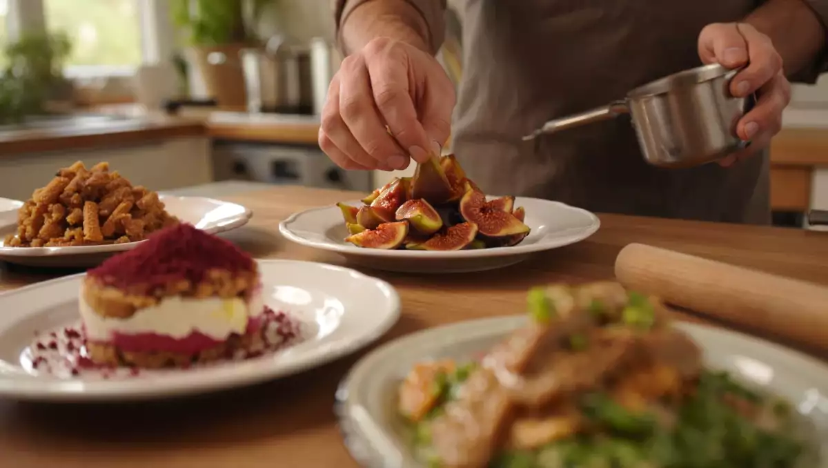Menu sans gluten, 21 août : un tiramisu de betteraves, aiguillettes de canard et figues rôties