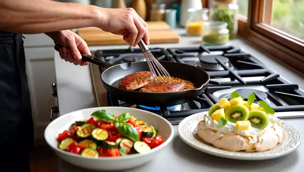 Menu sans gluten, 15 août : une explosion de saveurs avec magret de canard et pavlova exotique