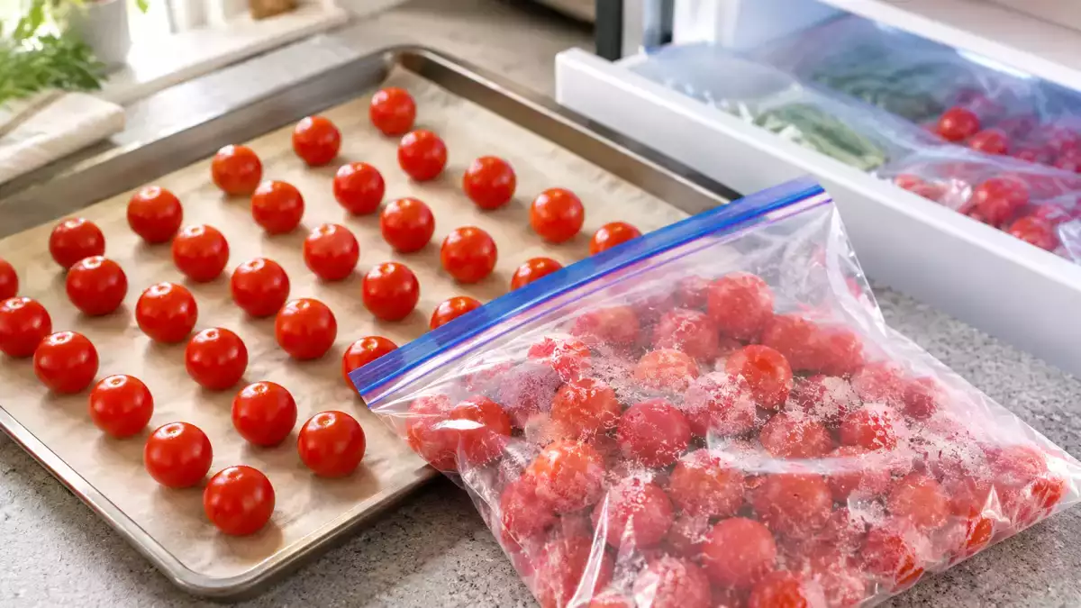 L'astuce pour congeler des tomates cerises et les retrouver en parfait état en hiver : fini les blocs compacts !