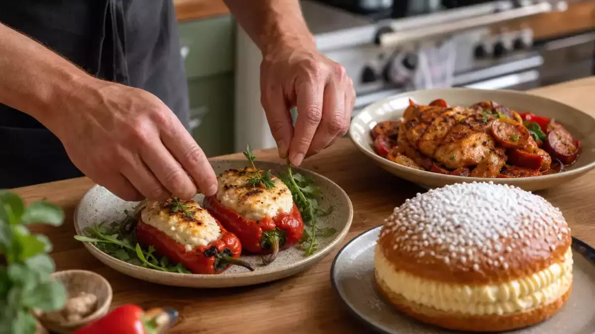Menu du jour, 22 septembre : poivrons grillés farcis, poulet cajun et tarte tropézienne