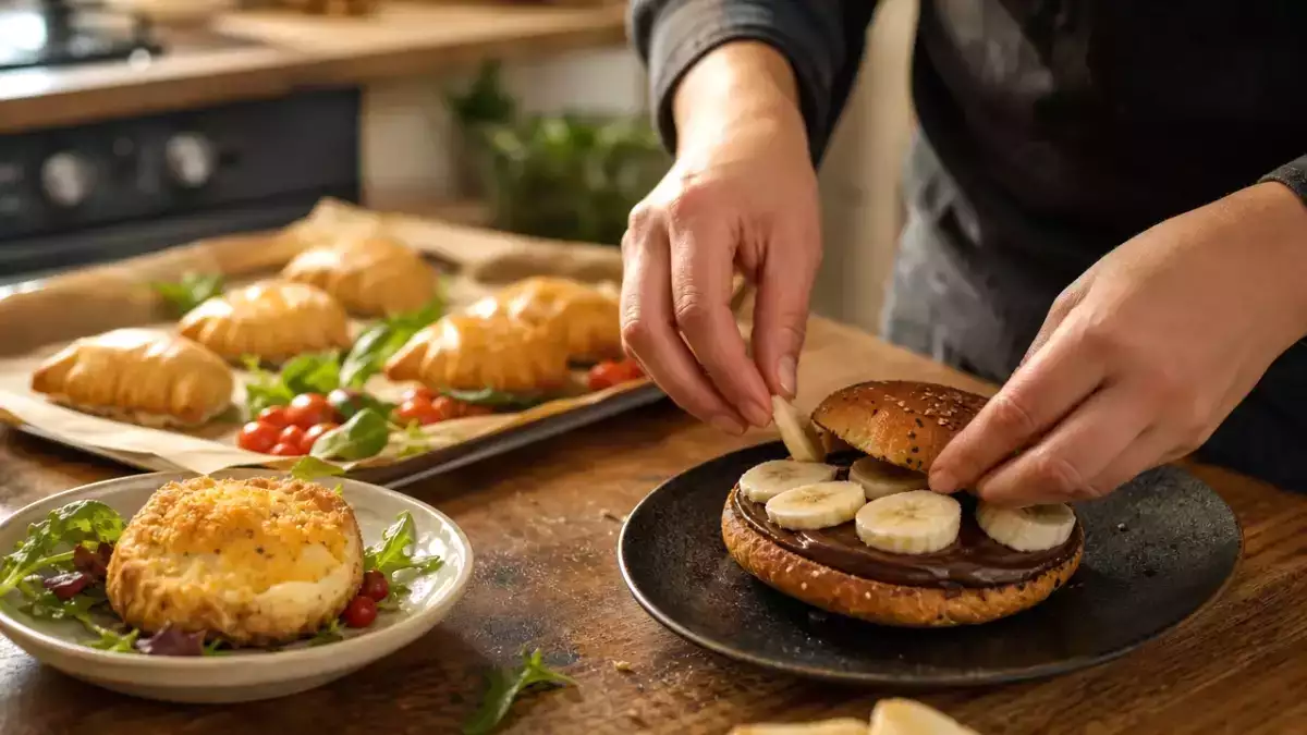 Menu du jour, 19 septembre : camembert croustillant, chaussons à la ratatouille et bagel choco banane