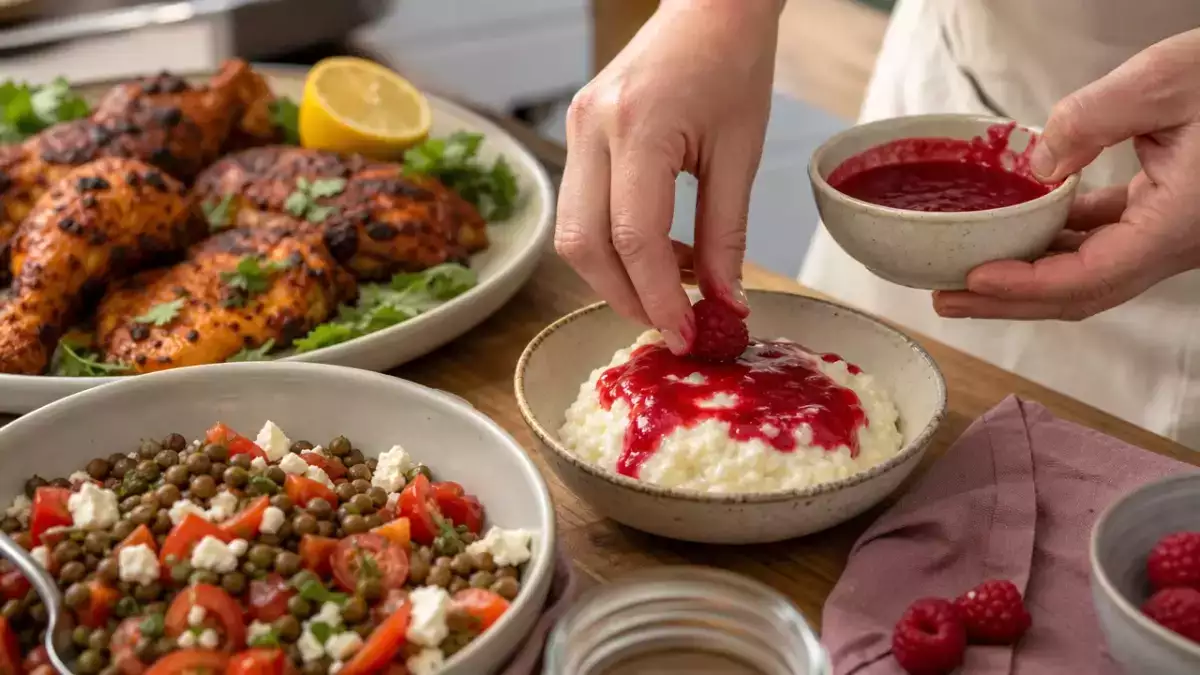 Menu sans gluten, 4 septembre : lentilles, poulet tandoori et douceur de framboises