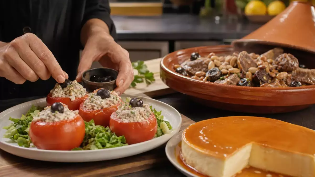 Menu sans gluten, 10 septembre : tomates farcies, tajine d'agneau et crème renversée