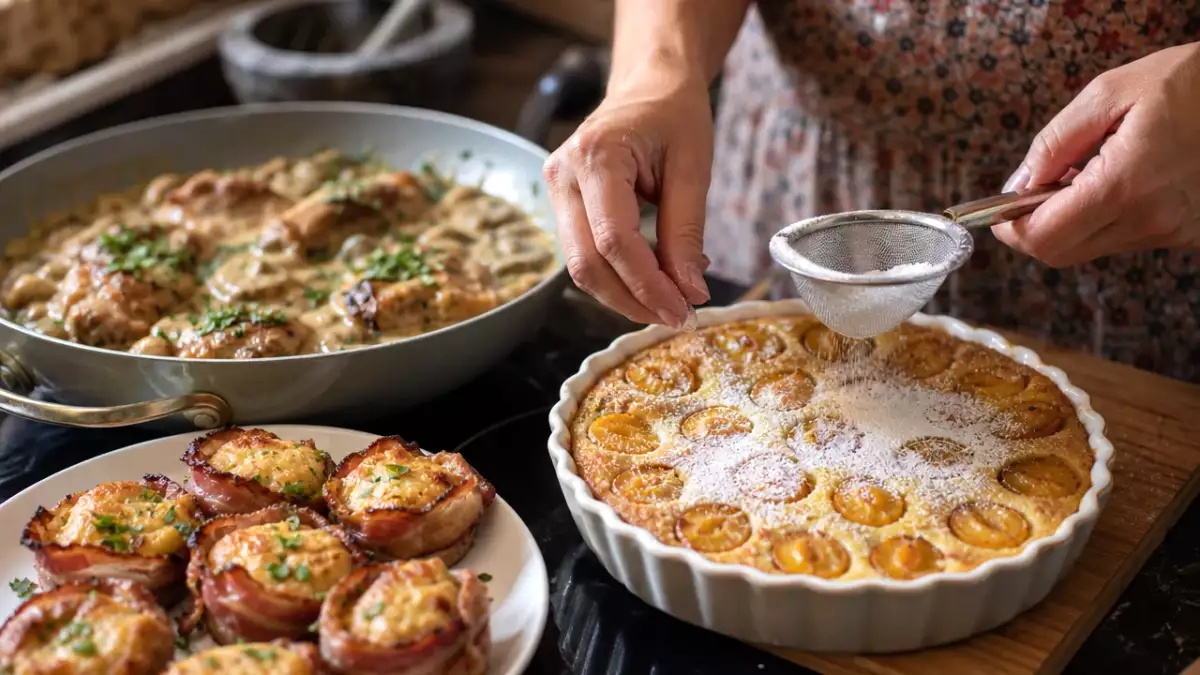 Menu sans gluten, 17 septembre : brunch savoureux avec muffins au bacon, lapin mijoté et clafoutis léger