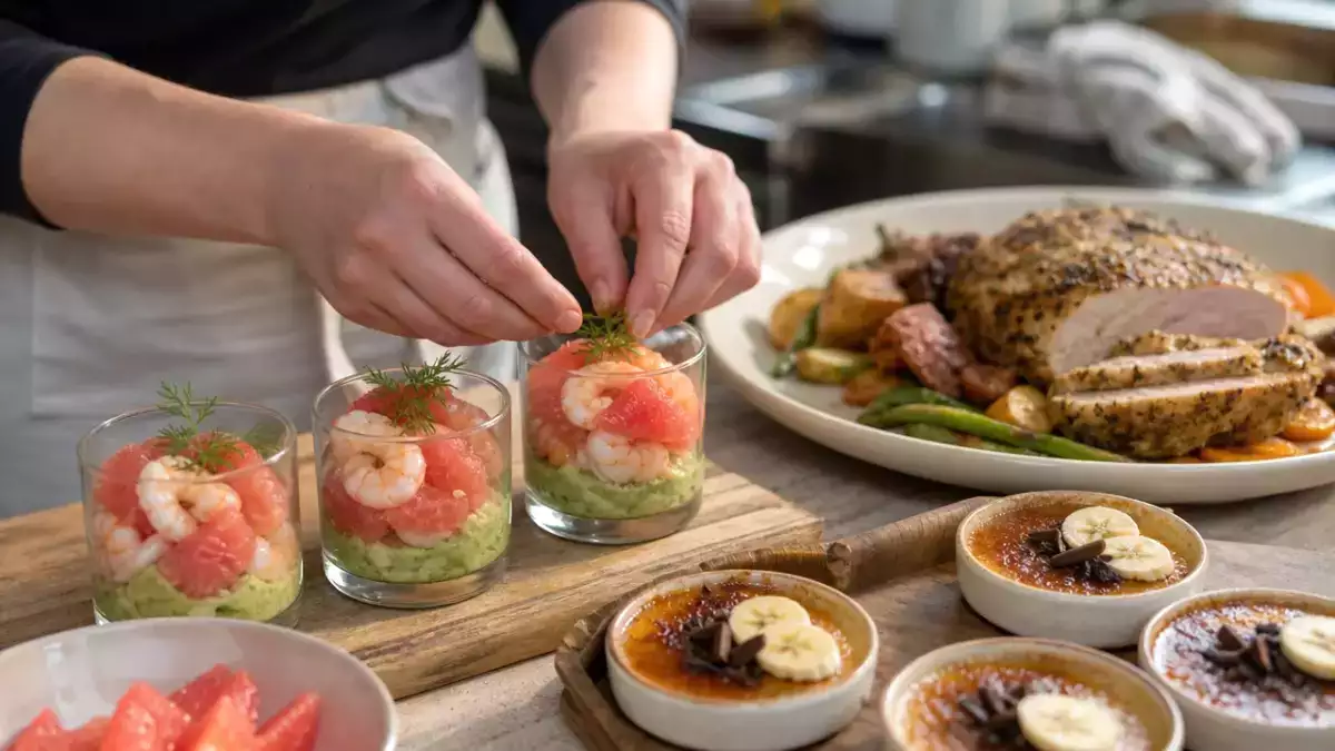 Menu sans gluten, 8 septembre : verrines avocat, un poulet savoureux en croûte de moutarde, et une délicieuse crème brûlée banane chocolat
