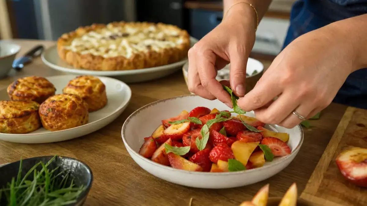 Menu sans gluten, 23 septembre : soufflés au chorizo, crinkle cake salé et salade de fruits estivale
