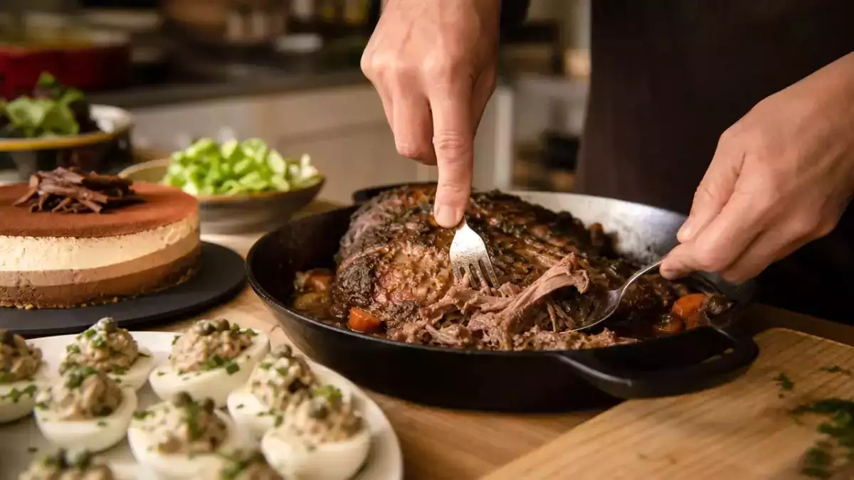 Menu sans gluten, 21 septembre : œufs farcis aux sardines, un gigot de 7 heures tendre et un cheesecake aux 3 chocolats