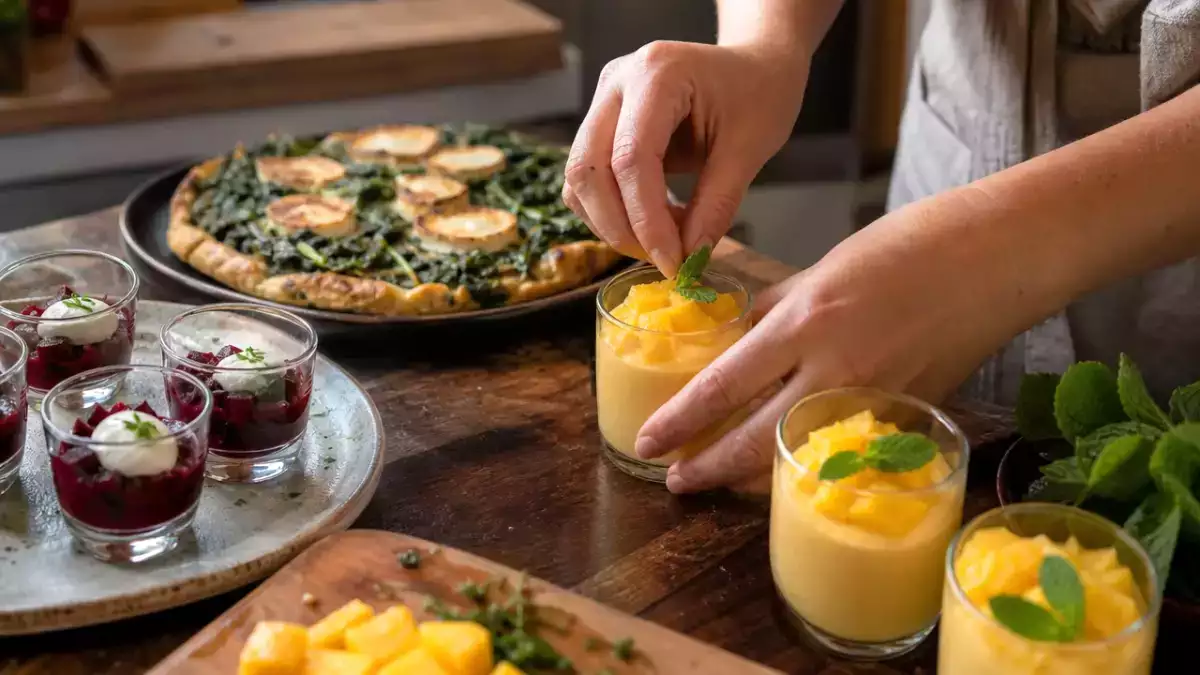 Menu sans gluten, 22 septembre : des verrines colorées, une galette fondante et une mousse fruitée