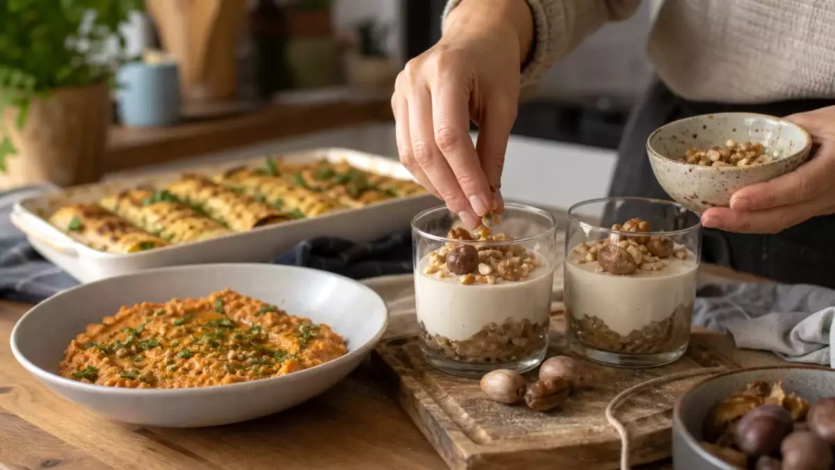 Menu végétarien, 5 septembre : tartinade de lentilles, cannelloni au pesto et verrine de panacotta