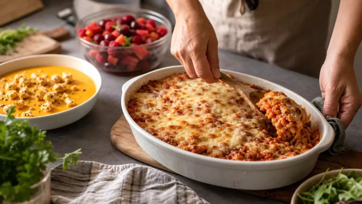 Menu végétarien, 12 septembre : velouté de courge butternut et gratin de riz à la tomate