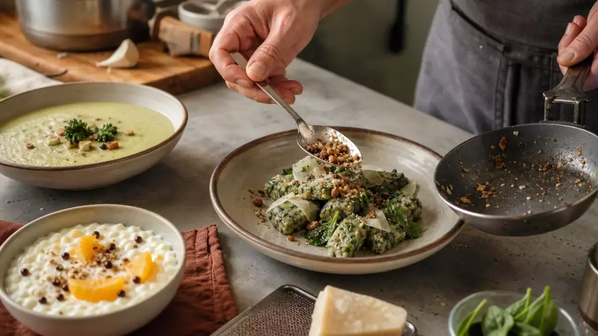 Menu végétarien, 14 septembre : velouté réconfortant, malfatti savoureux et riz au lait exotique