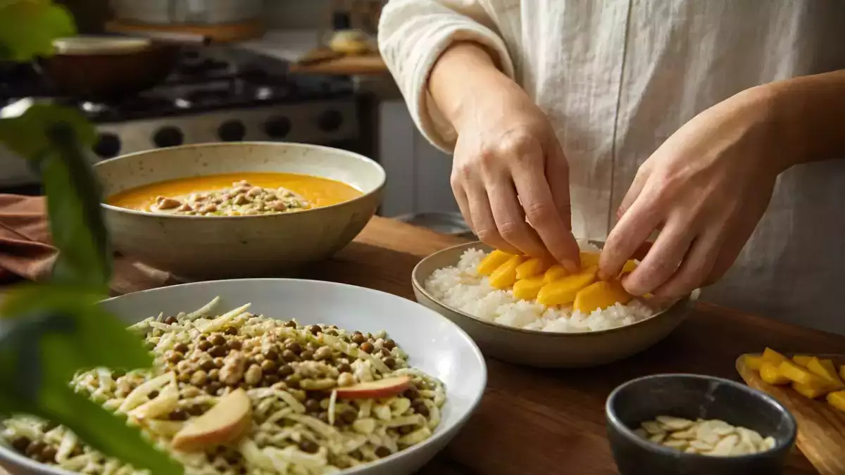 Menu végétarien, 16 septembre : une palette de saveurs avec chou, potiron et mangue
