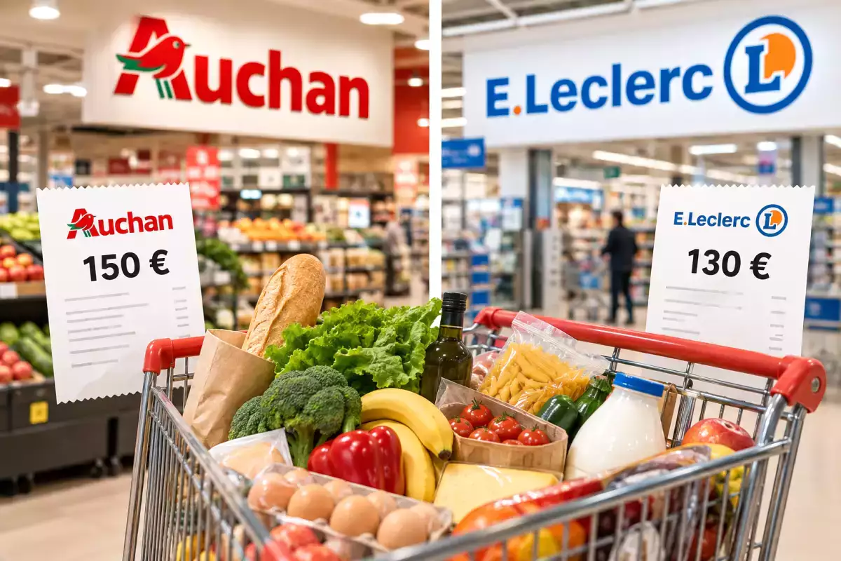 Votre panier atteint 150 € chez Auchan ? Il coûte en moyenne 20 € de moins chez Leclerc