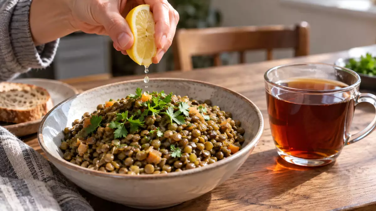 Vous mangez des lentilles ? Ce que vous buvez avec peut changer l’absorption du fer