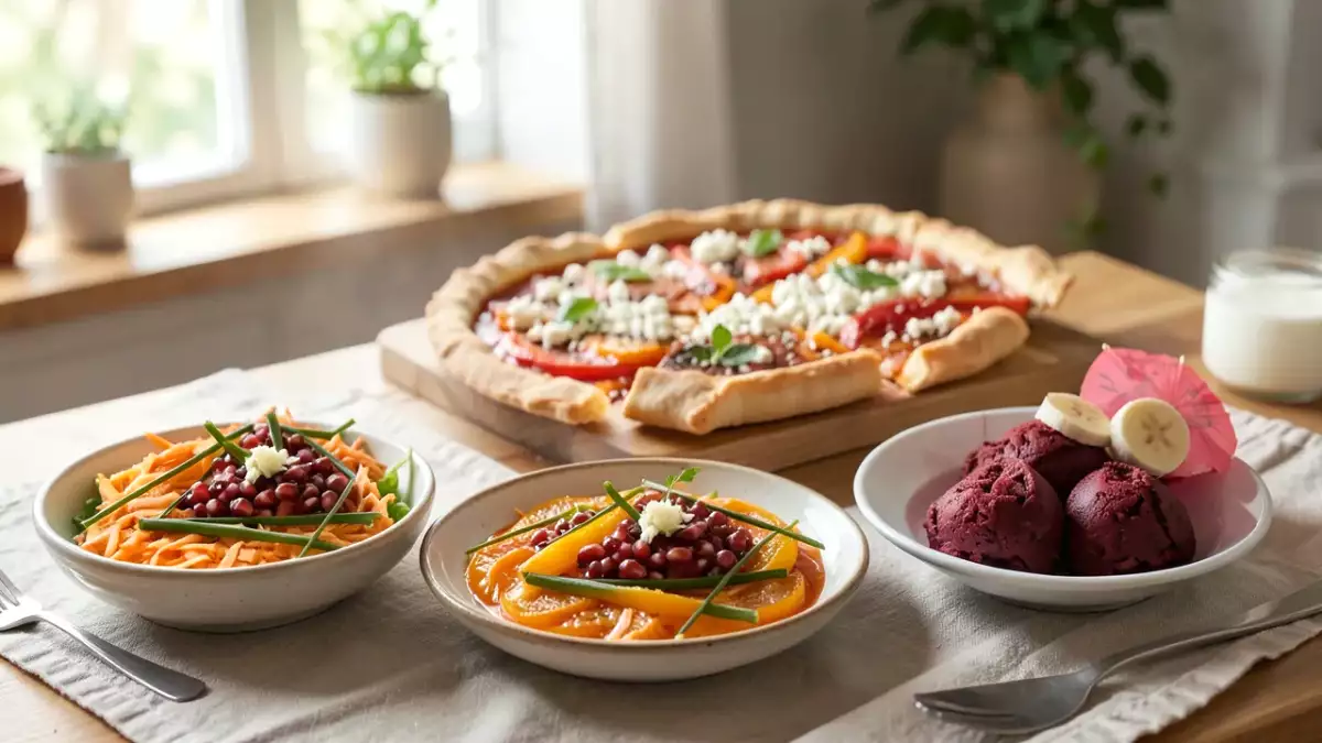 Menu végétarien, 10 octobre : fraîcheur et gourmandise avec salade, tarte et glace