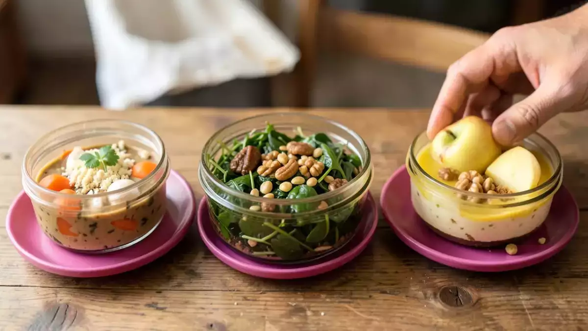 Menu végétarien, 15 octobre : terrine végétale aux champignons et carottes, quiche épinard chèvre pignons de pin, fondant aux pommes sans beurre et sans farine