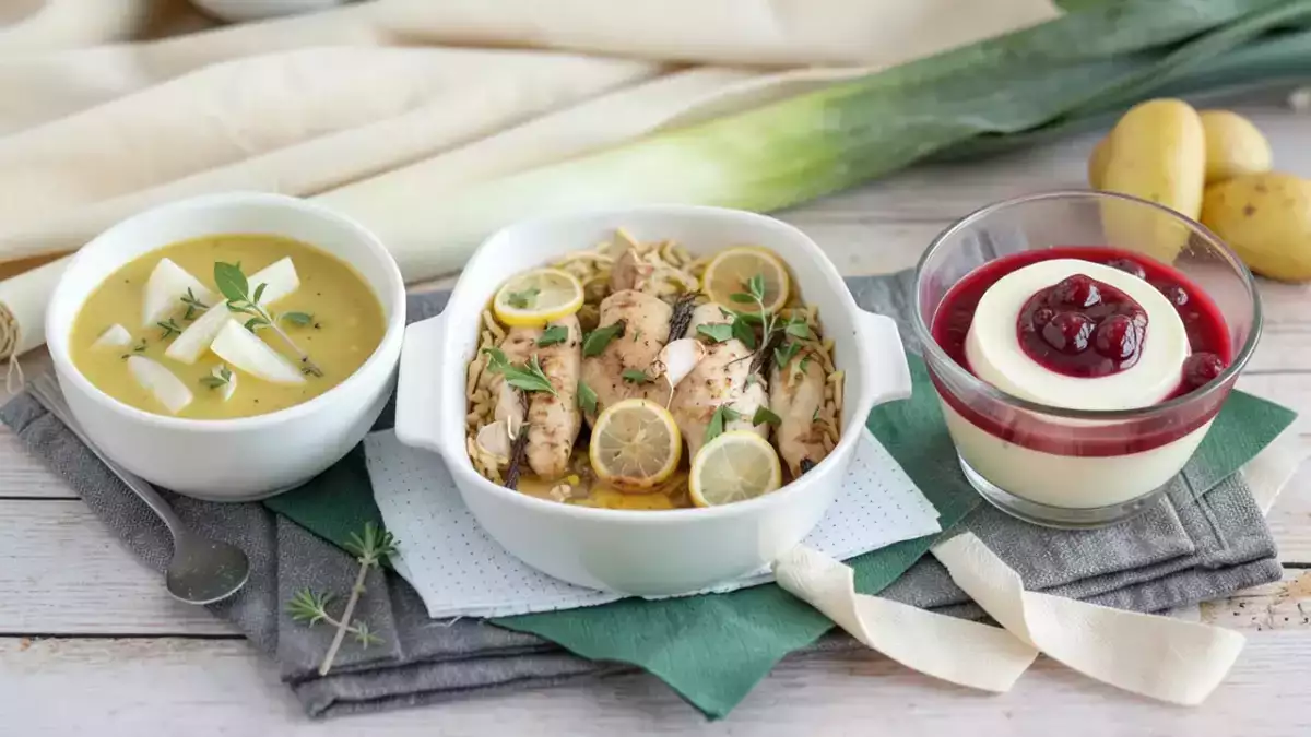 Menu sans gluten, 2 octobre : réconfort automnal avec soupe, poulet citron et panna cotta