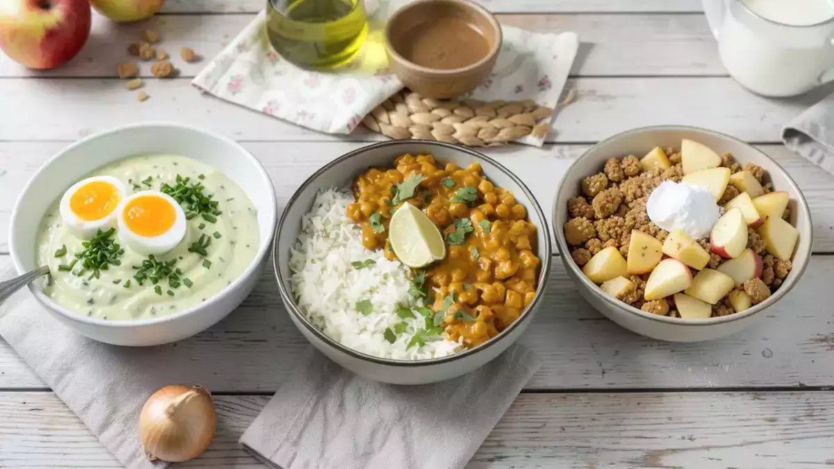 Menu sans gluten, 3 octobre : curry de pois chiches et crumble aux pommes