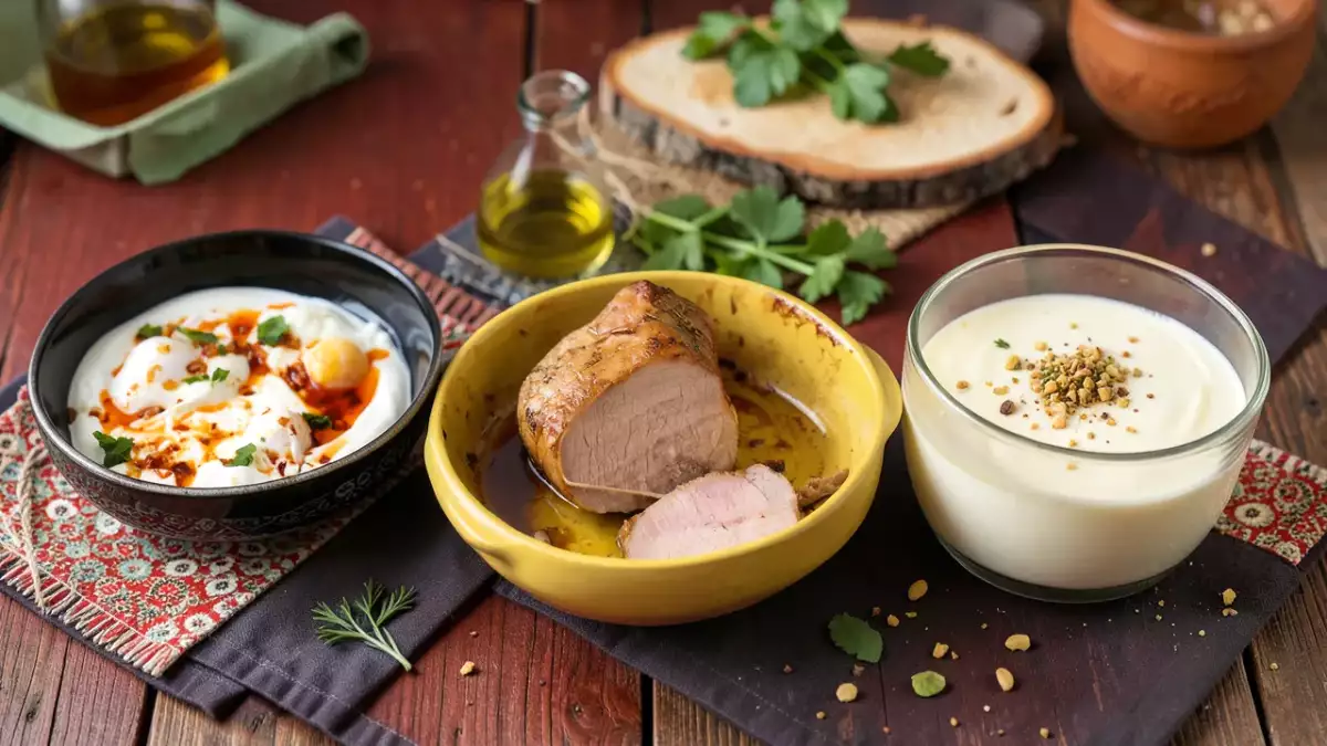 Menu sans gluten, 9 octobre : œufs à la turque, rôti de porc et panna cotta à la pistache