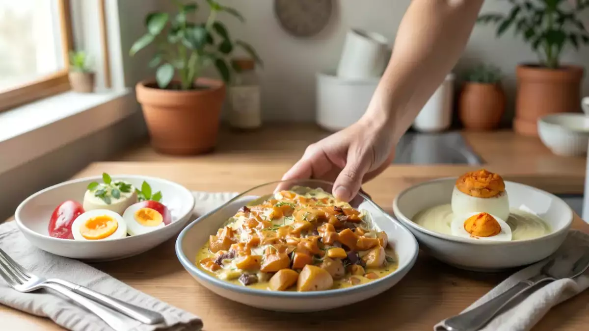Menu sans gluten, 14 octobre : œufs au paprika, gratin de patates douces et mousse à la mangue