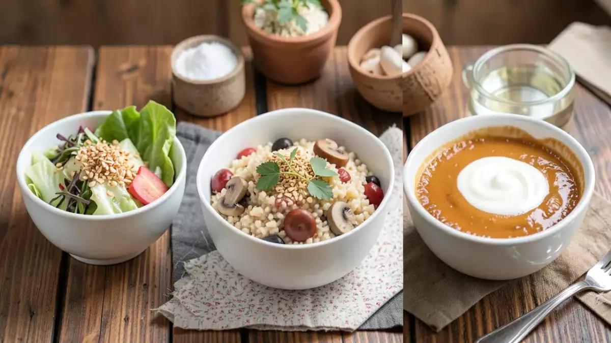 Menu sans gluten, 18 octobre : une explosion de saveurs avec salade croquante, risotto de quinoa et flan coco