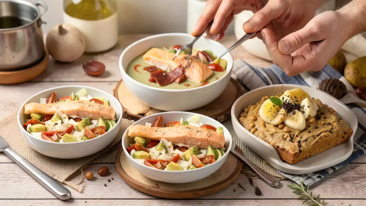 Menu sans gluten, 19 octobre : velouté de topinambour, saumon au four et gâteau aux bananes