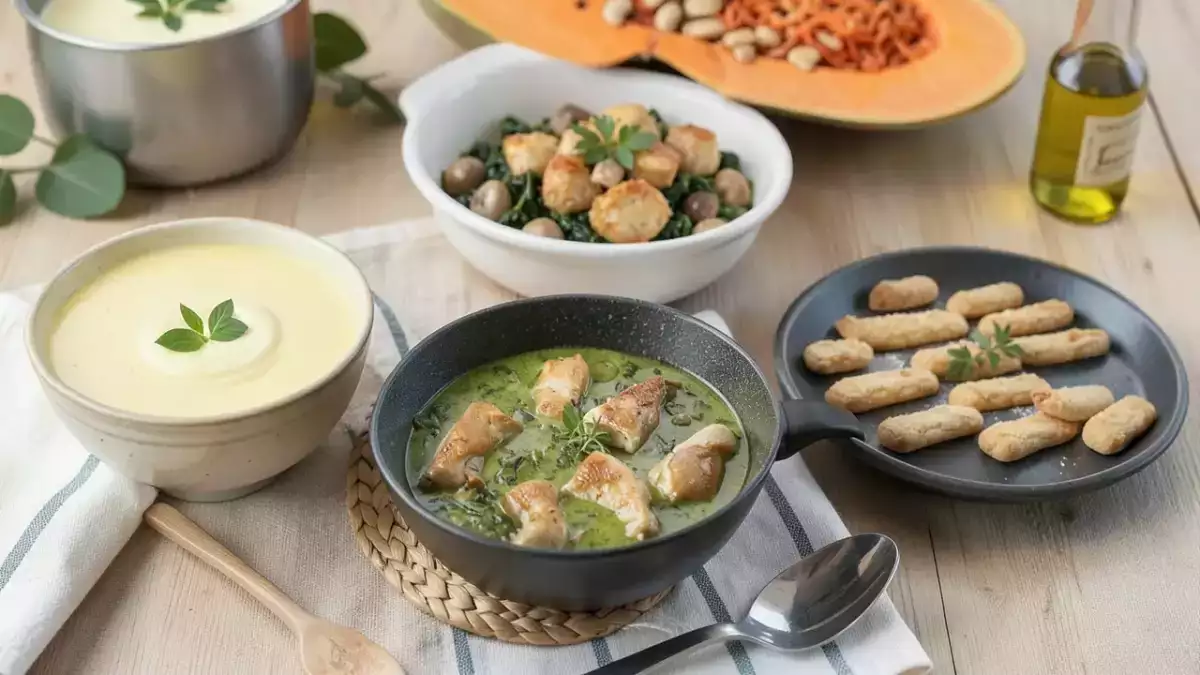 Menu sans gluten, 26 octobre : réconfortant velouté, poulet crémeux et biscuits irrésistibles
