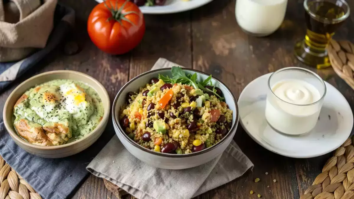 Menu sans gluten, 31 octobre : œufs cocotte au pesto, salade de quinoa et panna cotta vanille
