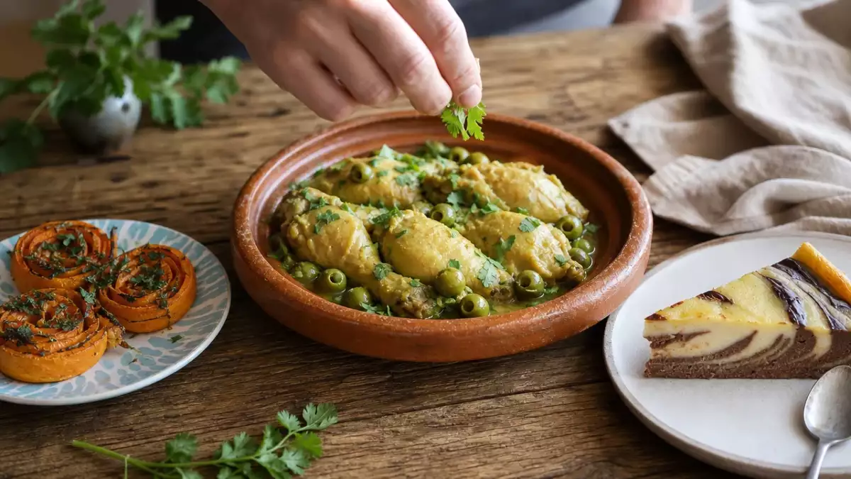 Menu du jour, 25 octobre : roses de carotte, tajine de poulet et flan marbré