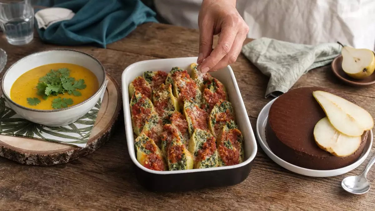 Menu du jour, 15 octobre : une soupe réconfortante, des conchiglioni savoureux et un fudge léger