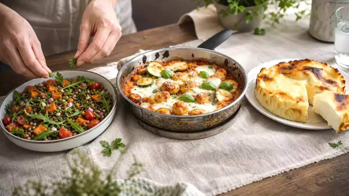 Menu du jour, 12 octobre : salade de lentilles, gratin de gnocchi et cheesecake léger