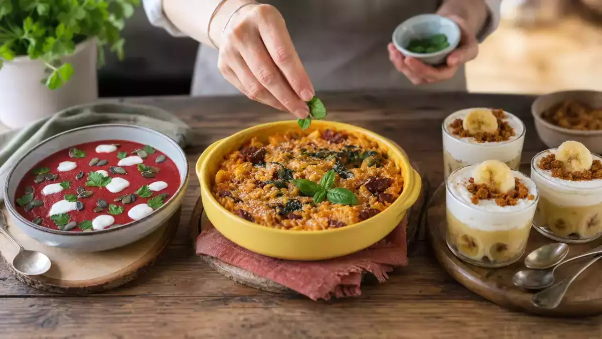 Menu du jour, 10 octobre : une soupe colorée, un plat réconfortant et un dessert gourmand
