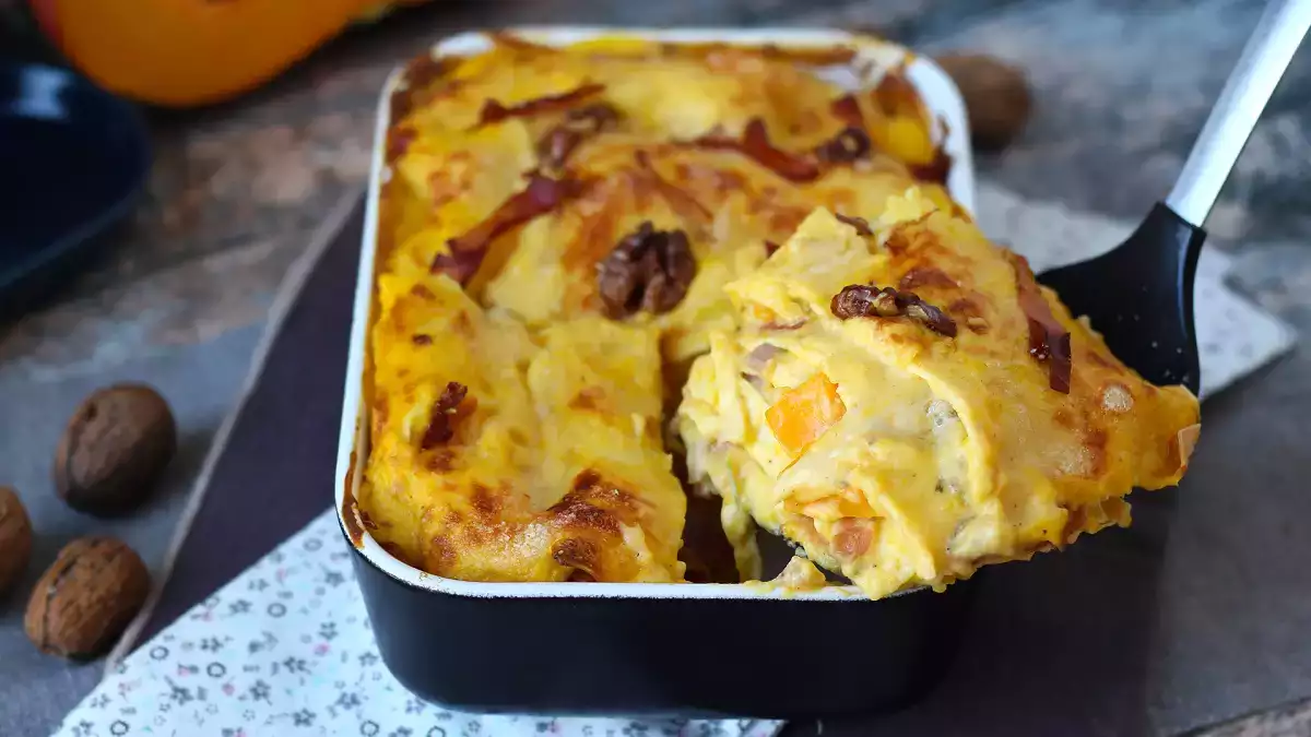 Lasagnes au potiron, speck et noix : une version parfaite pour l’automne