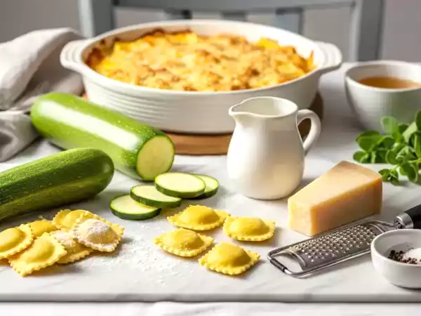 Crémeux et ultra rapide : ce gratin courgettes-ravioles noté 5/5 se mange aussi bien chaude que froide