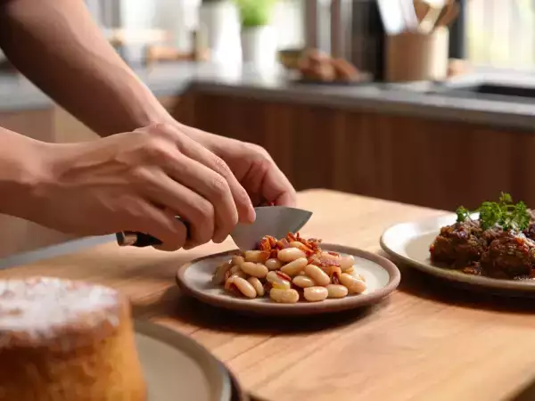 Découvrez le menu du jour du 12 mai : Salade fraîche, tajine parfumé et gâteau aux amandes.