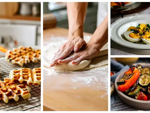 Menu végétarien, 25 juin : oeufs mimosa, une ratatouille de poivrons grillés et des gaufres liégeoises